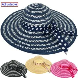 A Colorful range of bow ribbon foldable beach summer hats for women at wholesale prices from buy4store 