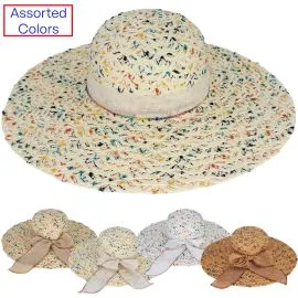 Wholesale large brim floppy summer hats for ladies - Rainbow Dots