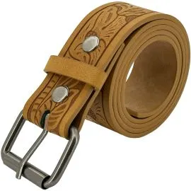 Light Brown Engraved Western Belts Wholesale 