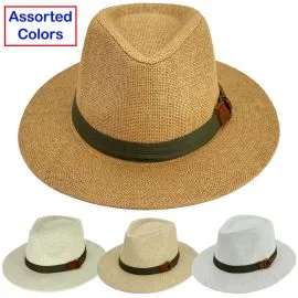 Wholesale Straw Panama Hats in Bulk - Assorted Colors