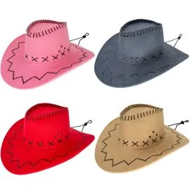 Fancy Retro Rodeo Wild West Cowboy Hat Set Mix Color in Wholesale