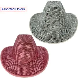 Wholesale rhinestone hats in bulk - silver and pink cowgirl hats wholesale