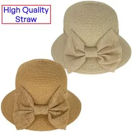 wholesale bow tie summer hats for ladies