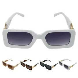 Retro Sunglasses for Women with Rectangular Frame Golden Chain  - Assorted | UV 400