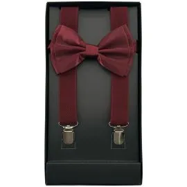 burgundy cheap suspenders and bow ties in bulk