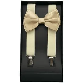 cream suspender bowtie sets wholesale