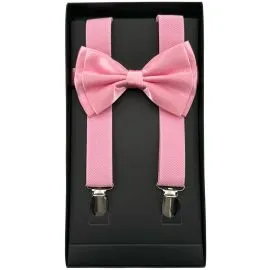 pink suspender and bowtie sets for adults