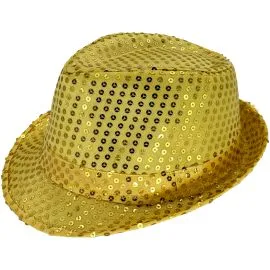 Sparkling Gold Fedora - Wholesale Prices - Side picture