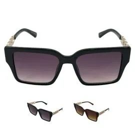 Gafas de sol de moda retro para mujer, color negro y marrón, protección UV 400