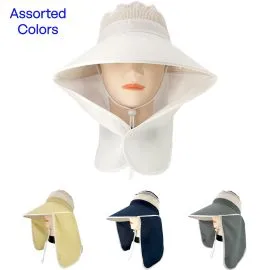 Wholesale Summer Visor Hats with Assorted Colors - Neck Flapped