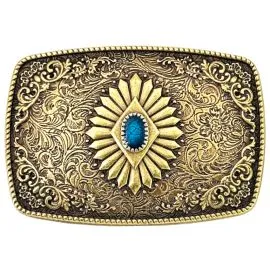 Western Turquoise Bead Belt Buckle