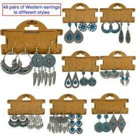 Wholesale Western Jewelry Earrings with Turquoise Beads