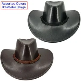 Wholesale Western Leather Cowboy Hats in Bulk - Black and brown colors