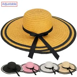 wholesale wide brim summer hats for women - assorted colors