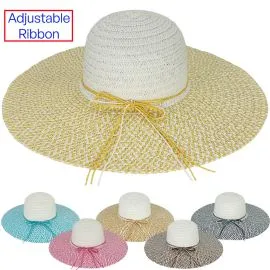 Wholesale Women's Sun Floppy Hats in Bulk - Assorted Color Brims