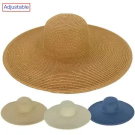 Wholesale Wide Brimmed Hats for Ladies - Mixed Colors Plain Design