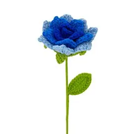 blue gradient petals crochet rose