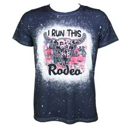 I Run this RODEO design gray western graphic tees wholesale