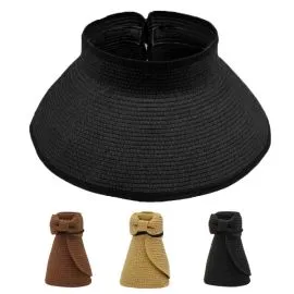 Black color Women Wide Brim Visor Summer Hats