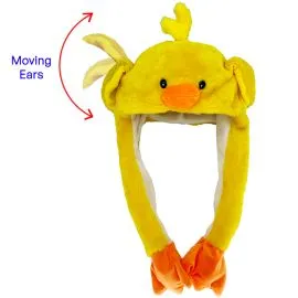 Wholesale yellow cute chick hats with moving ears