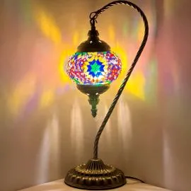 Wholesale Yellow Petal Flower Swan Neck Handmade Mosaic Glass Lamp