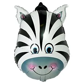 zebra foil flying helium balloon