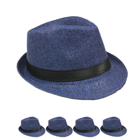 Bulk Classic Toyo Straw White Trilby Fedora Hat