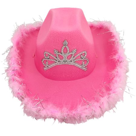 Wholesale Cowgirl Hats with Feather - Pink