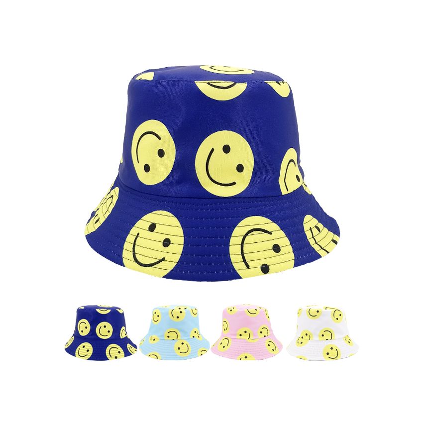 Wholesale Happy Face Emoji Pattern Bucket Hat