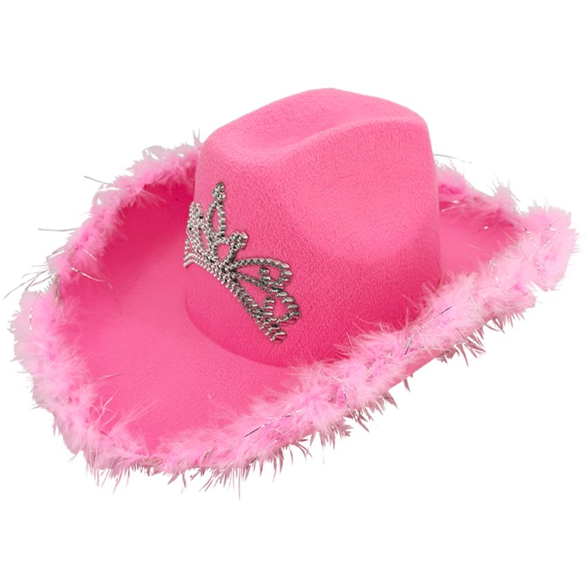 Bulk Childrens Cowboy Hats - Pink Tiara Design