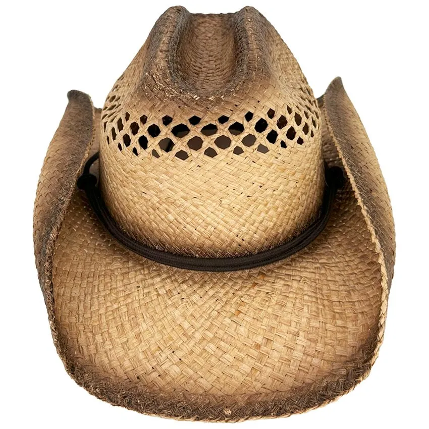 Wholesale Raffia Straw Cowboy Hats with Plain Band