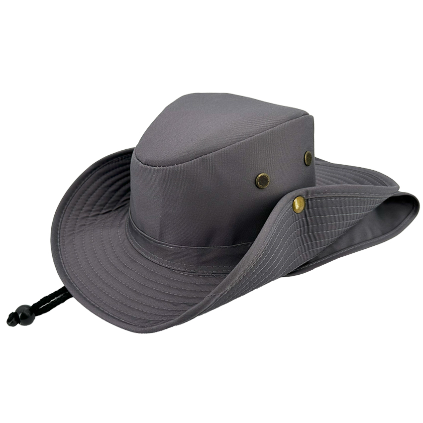 Grey CAMPING Boonie Hat for Men - Quick Dry Hat with Neck Flap