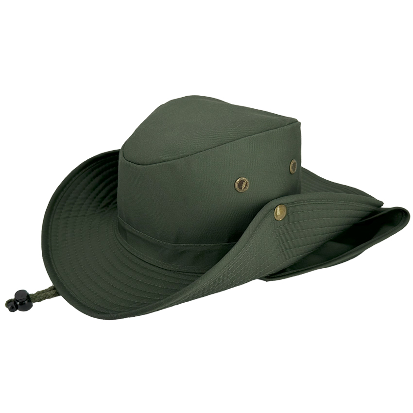 Green CAMPING Boonie Hat for Men - Quick Dry Hat with Neck Flap