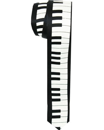 Piano Patterned Slim Tie