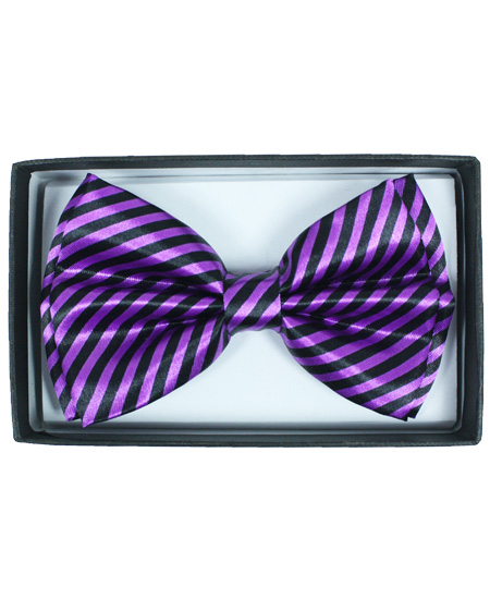 Purple Striped Bowtie