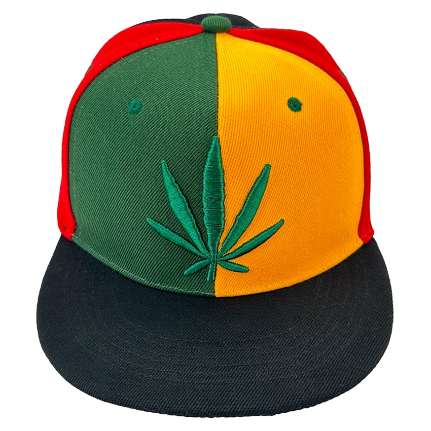 Marijuana Leaf Embroidered Snapback CAP