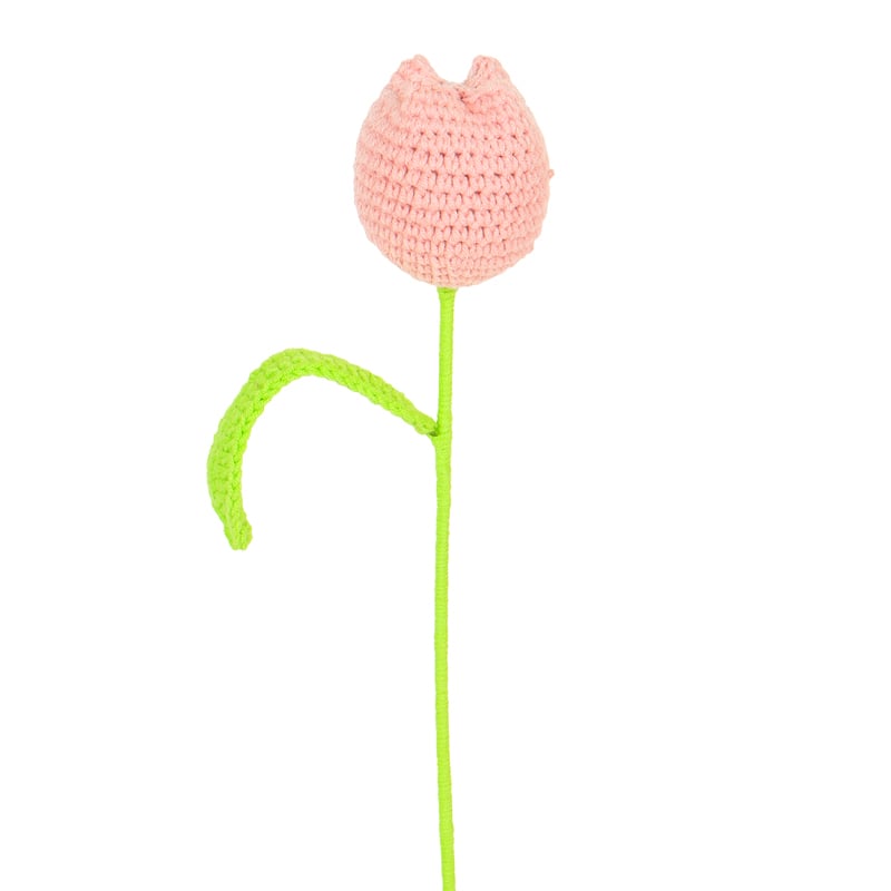 Crochet Fat Tulip FLOWERS for Bouquets and Decorations - Pink Good Wishes