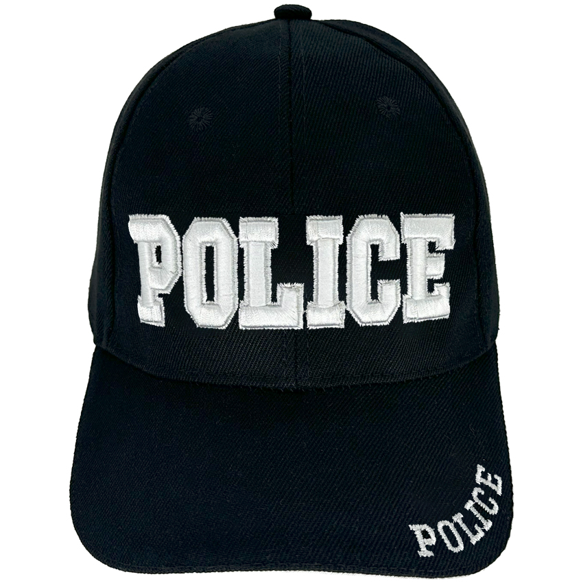 POLICE Embroidered Black Baseball Cap