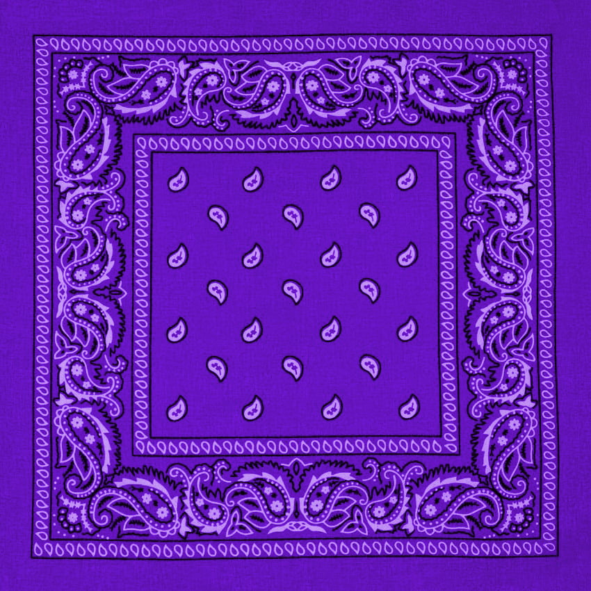 Purple Paisley Print Polyester Bandanas