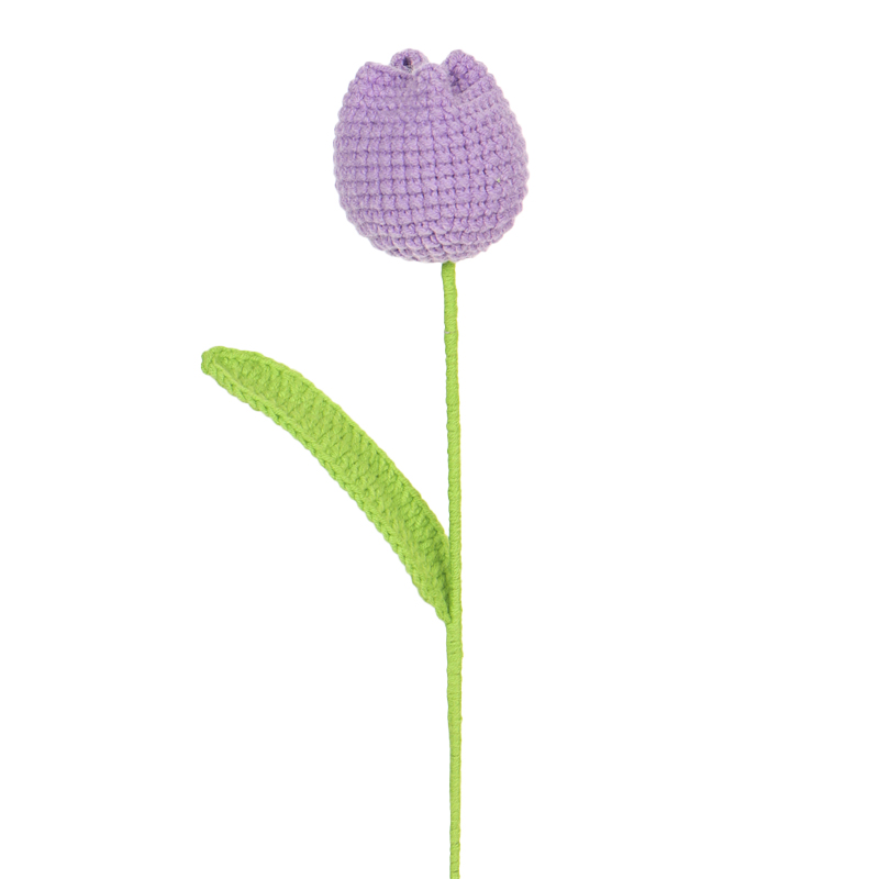 Crochet Fat Tulip FLOWERS for Bouquets and Decorations - Wealthy Purple