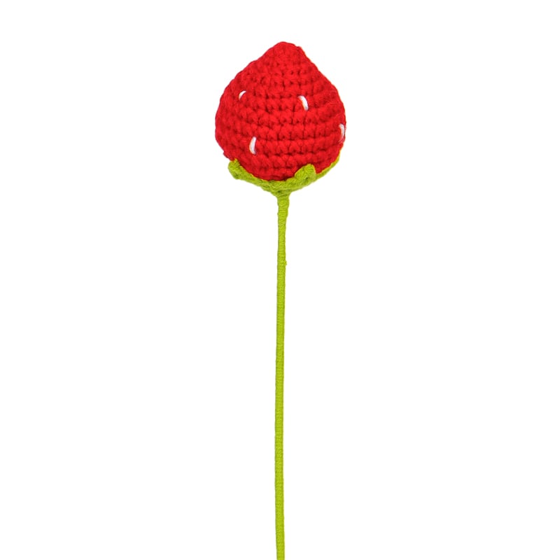 Red Crochet Strawberry FLOWERS