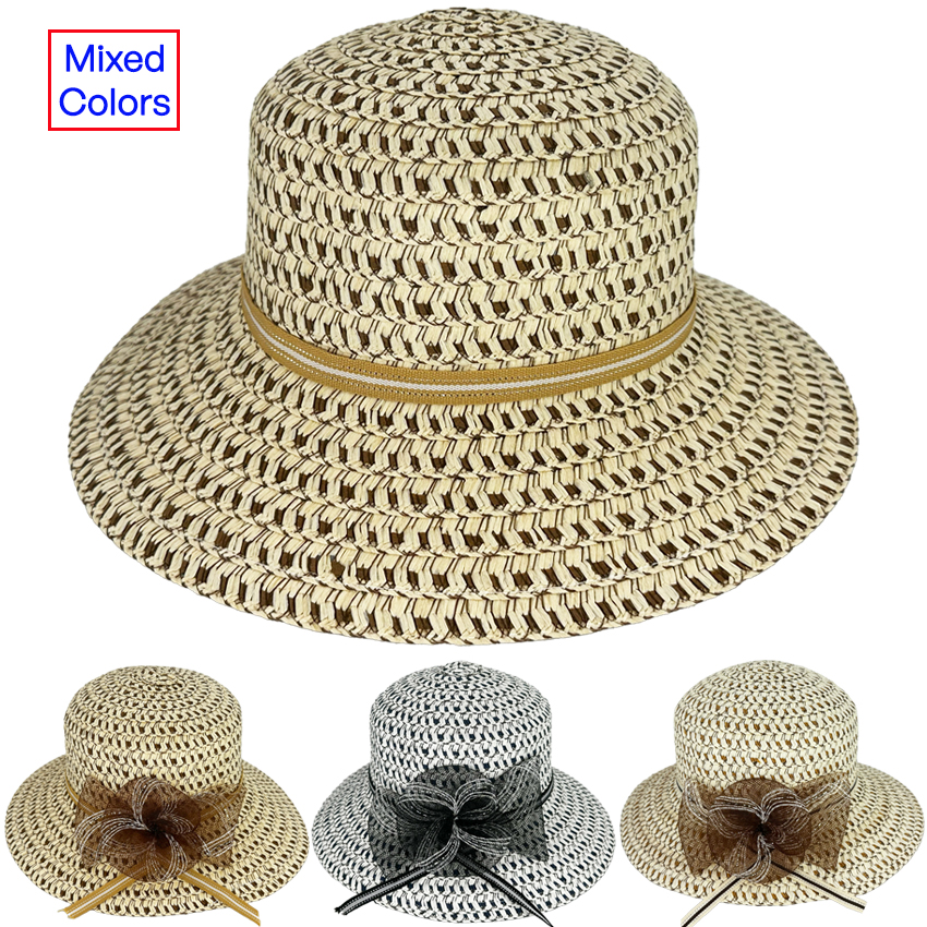 Big Bow Summer Beach Bucket HAT