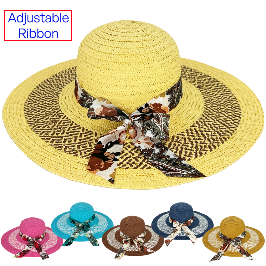 Colorful Summer Beach HATs for Women with Bow Tie Ribbon