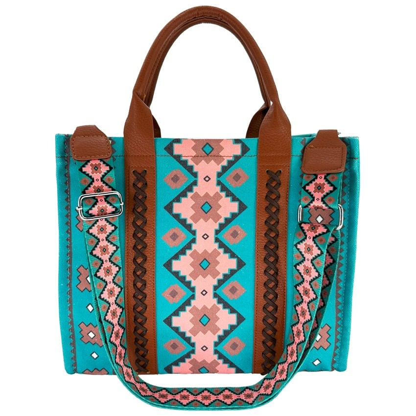 Turquoise Western Style Tote BAGs with HandBAG and Shoulder BAG Design