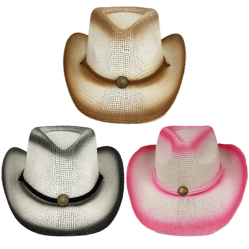 Paper Straw Kid's Western Cowboy HAT Set in Mix Color