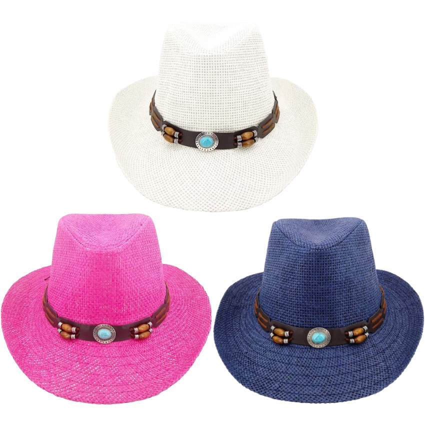 Straw Paper Western Cowboy HAT - Mixed Colors