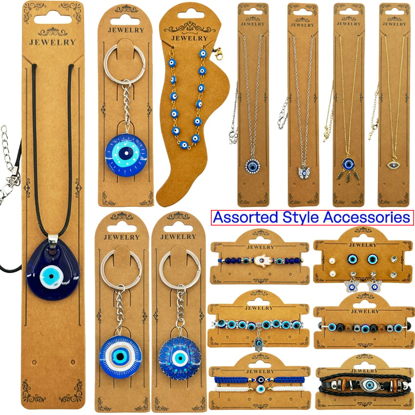 Blue Evil Eye Accessory Set - Bracelets, Anklets, NECKLACEs, Keychains, Earrings | 72 Pcs