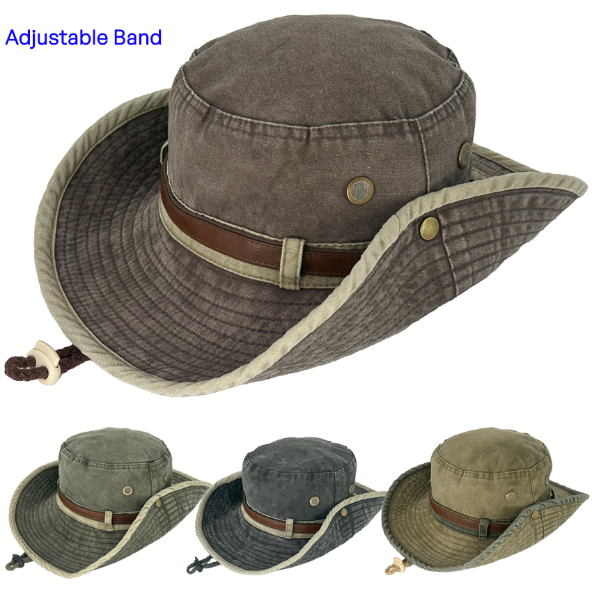 Quality VINTAGE Summer Hats with Adjustable Leather Band and Chin Strap - Breathable Design