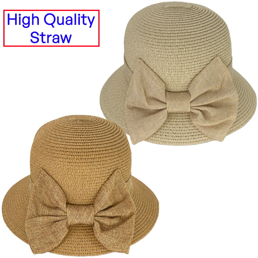 Bow TIE Bowler Summer Sun Hat