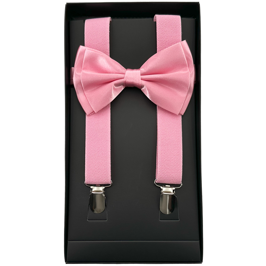 Light Pink SUSPENDERS and Bowtie Set